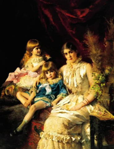 Портрет жены Юлии с детьми