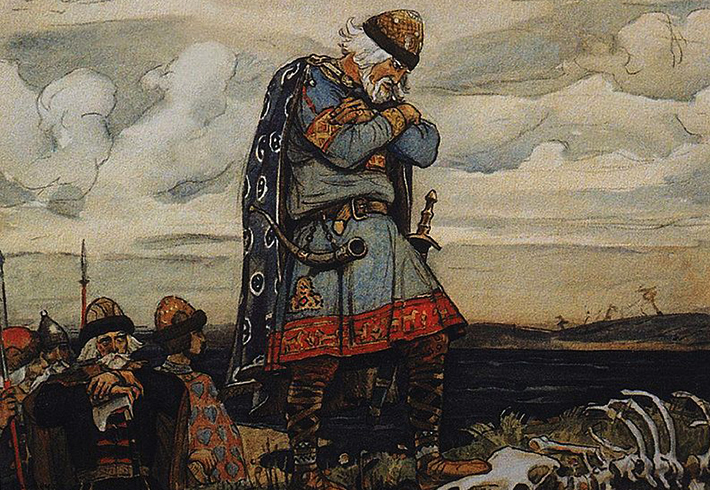 "Олег у костей коня" Картина В. М. Васнецова (1899)