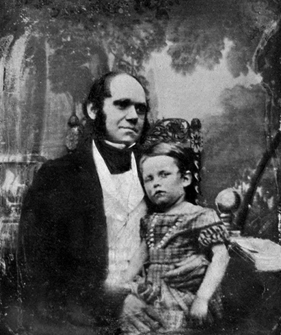 Чарлз в 1842 г. со старшим сыном Уильямом Эразмом