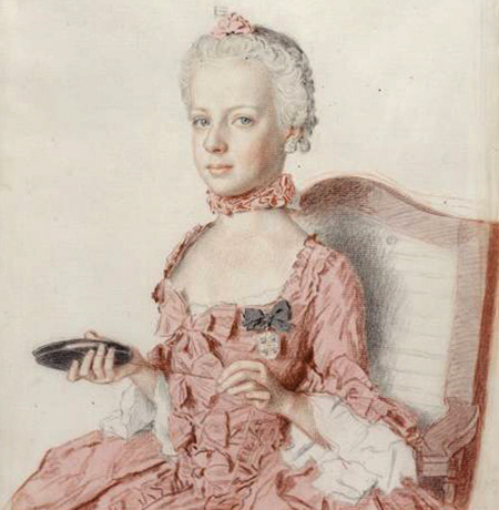 Мария-Антуанетта (акварель Жана-Этьена Лиотара, 1762 г.)