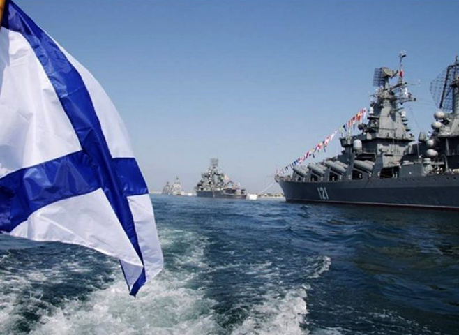 Андреевский крест на флаге ВМФ России