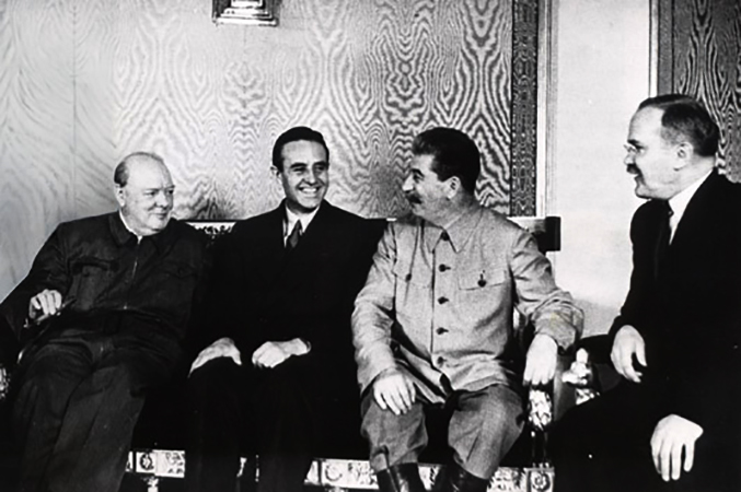 Черчилль, Гарриман, Сталин, Молотов (Москва, 1942)