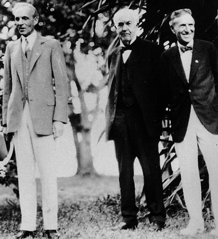 Генри Форд с Томасом Эдисоном и Харви Файерстоуном. Форт Майерс, Флорида, 11 февраля 1929 года.