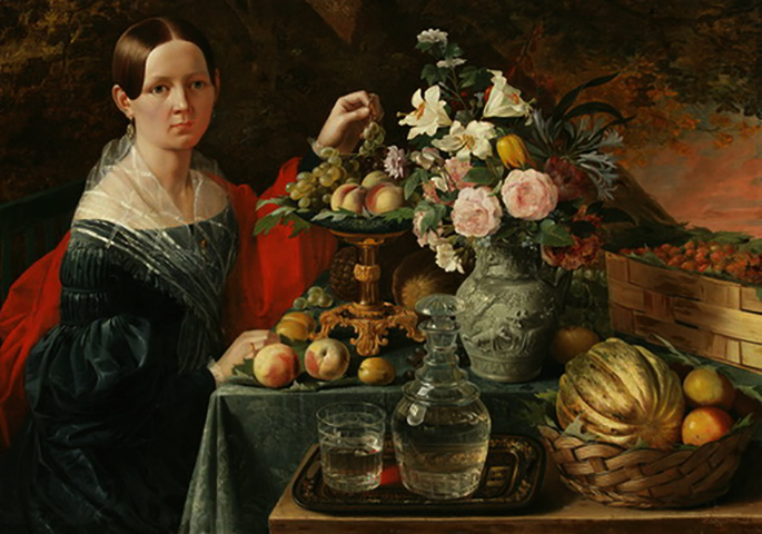 «Портрет жены с цветами и фруктами» (1838)