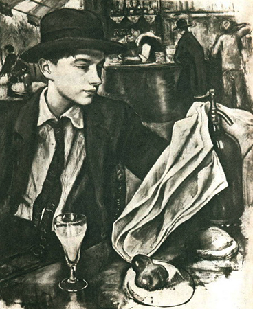Александр Серебряков. Портрет в кафе (1926 г. худ. Зинаида Серебрякова)