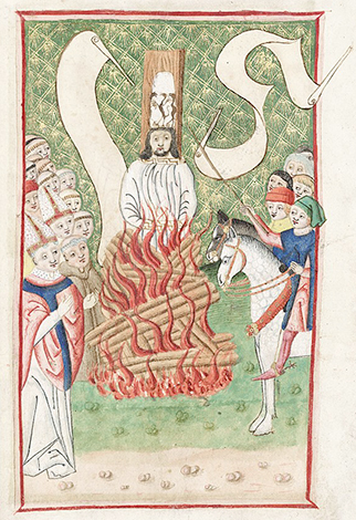 Ян Гус на костре, Иллюстрация ок. 1500 г.