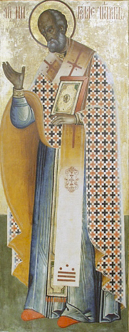 Святой Николай, русская икона первой четверти XVIII века (Кижский монастырь, Карелия)