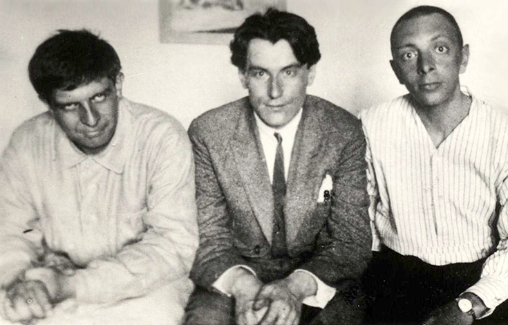Э. Багрицкий, В. Катаев и Я. Бельский в 1925 г.