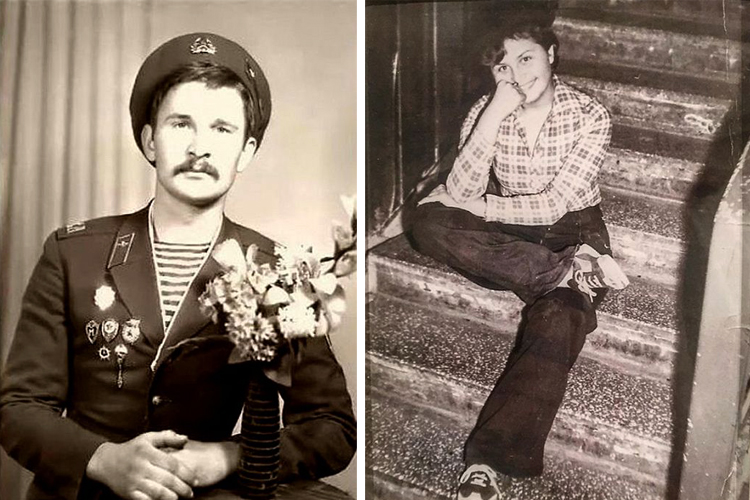 Федор Добронравов в армии и его жена Ирина в молодости