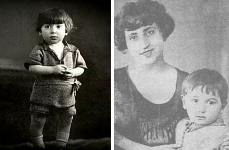Шарль Азнавур в детстве (справа с мамой)
