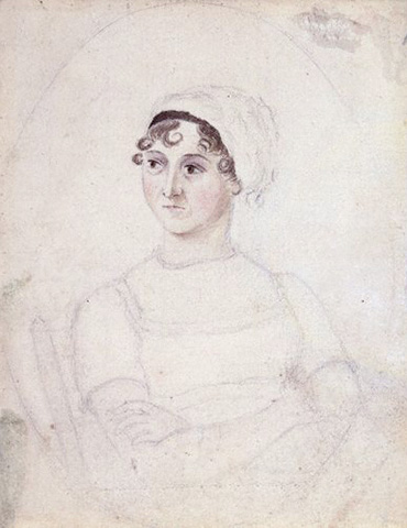 Джейн Остин на рисунке Кассандры Остин, около 1810 г.