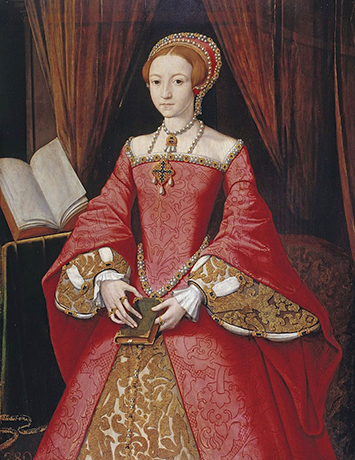 Портрет Елизаветы до ее вступления на престол, приписываемый Уильяму Скротсу. Он был написан для ее отца в 1546 г.