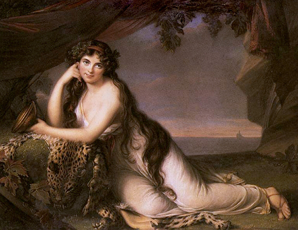 Леди Гамильтон в образе Ариадны. Худ. Элизабет Виже-Лебрен, 1790 г.