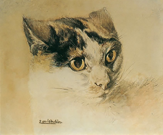 Реалистично нарисованный кот из ранних работ Уэйна