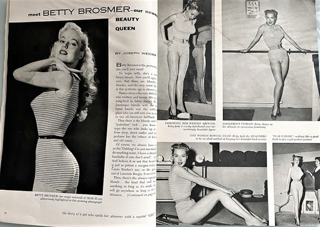 Первая статья о тренировках будущей Бетти Вейдер, журнал «Фигура и красота», декабрь 1956 г.