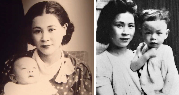 Хаяо Миядзаки с мамой в детстве