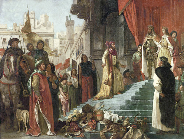 Возвращение Христофора Колумба, его аудиенция перед королем Фердинандом и королевой Изабеллой