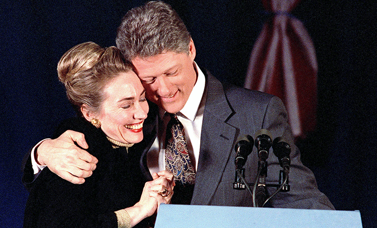 Хиллари и Билл Клинтоны в 1990-ые