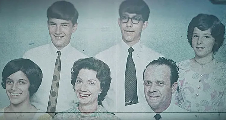 Билли Миллиган с братом Джимбо, сестрой Кэти, матерью Дороти, сводной сестрой Чаллой и отчимом Чалмером
