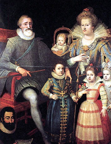 Мария Медичи с семьей. Худ. Франс Пурбус Младший, 1607 г.