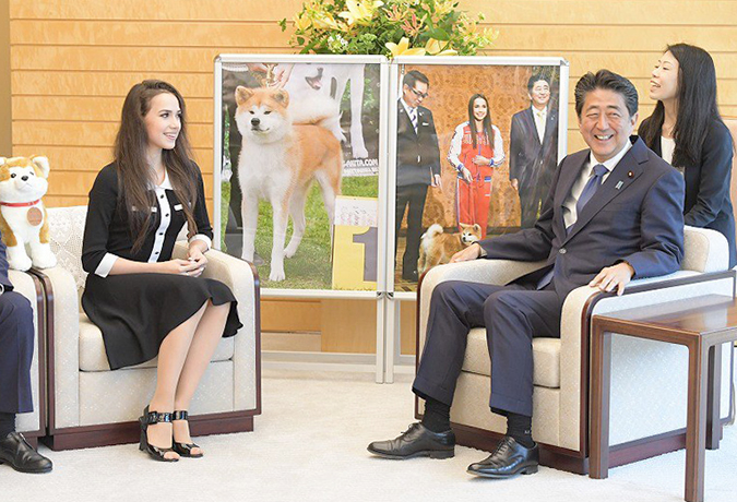 На встрече с Синдзо Абэ (2018)